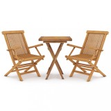Set mobilier de gradina, 3 piese, lemn masiv de tec