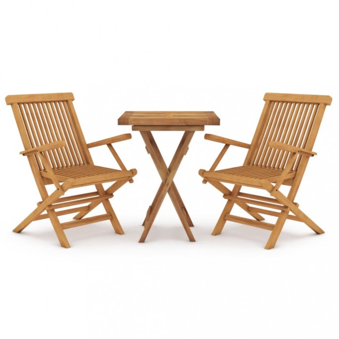 Set mobilier de gradina, 3 piese, lemn masiv de tec