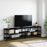 VidaXL Comodă TV, negru, 180x30x50 cm, lemn prelucrat și metal