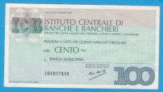 (1) CEC BANCAR ITALIAN - INSTITUTO CENTRALE DI BANCHE E BANCHIERI- 100 LIRE 1977 foto
