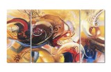 Cumpara ieftin Tablou abstract din 3 piese GIGANT, Cosmic, 160x90cm ulei pe panza, gata de expus pe perete