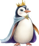 Sticker decorativ, Pinguin Rege, Alb, 69 cm, 1277STK-6
