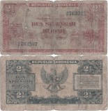 1951 , 2&frac12; rupiah ( P-39 ) - Indonezia