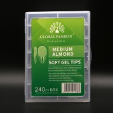 Set tipsuri din gel, 240 bucati, 12 marimi, forma migdala medie