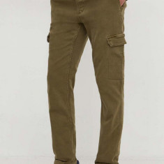 Pepe Jeans pantaloni barbati, culoarea verde, mulata