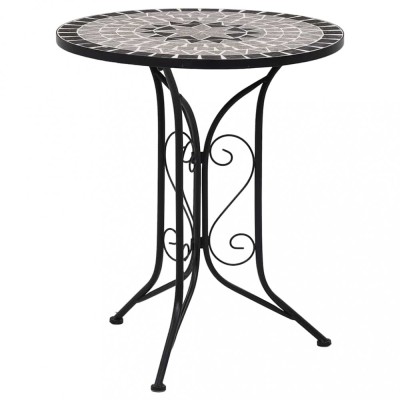 vidaXL Masă de bistro mozaic, gri, 60 cm, ceramică foto