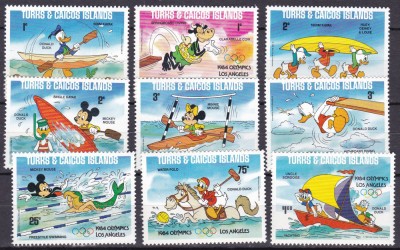 Turks Caicos 1984 Disney sport olimpiada MI 675-683 MNH foto