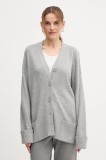 United Colors of Benetton cardigan din amestec de l&acirc;nă culoarea gri, 126WD604Z