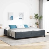 VidaXL Pat boxspring cu saltea Gri &icirc;nchis 200 x 200 cm Catifea 3398714