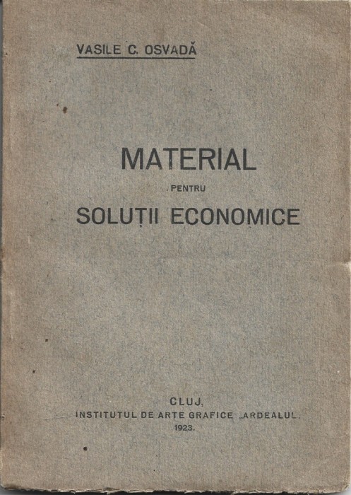 C8238N Material pentru soluții economice de Vasile Osvadă, 1923, Cluj