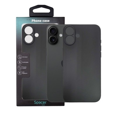 Husa Iphone 16 Plus Spacer, grosime 1.5mm, material flexibil TPU, negru &amp;quot;SPPC-AP-IP16PL-TPU&amp;quot; foto