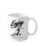 Cana din ceramica haioasa desene animate vechi, 330 ml, alba, tematica Sylvester, Enjoy the Little Things