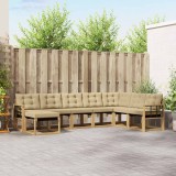 vidaXL Set Canapele Exterior Lemn Acacia Alb Bej 8 Piese Textilene Canapea Coltar