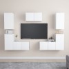 VidaXL Set dulapuri TV, 6 piese, alb, lemn prelucrat 3078671