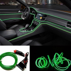 Fir Neon Auto Electroluminiscent El Wire 2M Cu Lumina Verde Cu Droser Si Mufa Bricheta 263963