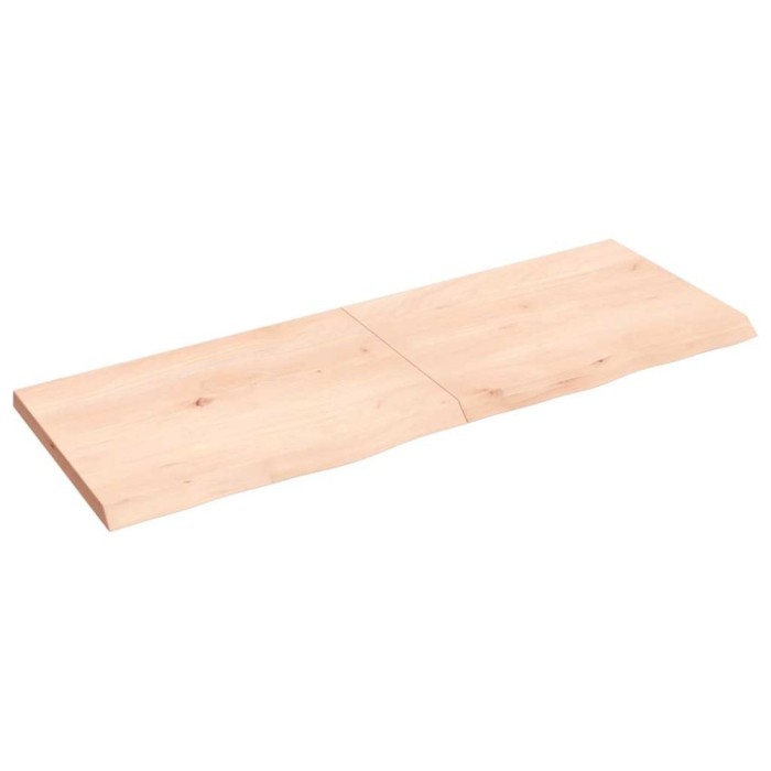 Blat de masă, 140x50x(2-4) cm, lemn masiv de stejar netratat