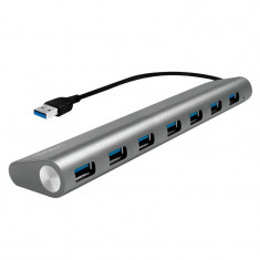 HUB extern LOGILINK conectare prin USB 3.0 cablu 0.1 m argintiu UA0308