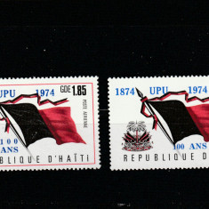 Haiti 1974-Centenar U.P.U.,serie 2 valori,dantelate,MNH,Mi.1276-1277