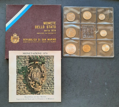 Set monede San Marino, 1974 - UNC - G 4039 foto