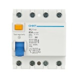 Intrerupator diferential RCCB 63A 4P 100mA 6kA tip AC, Chint