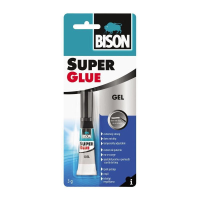 Adeziv instant cianoacrilat gel BISON Super Glue Gel, 3g blister foto