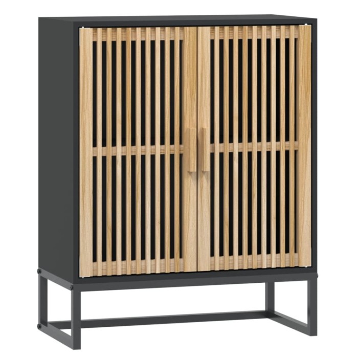 Servanta, negru, 60x30x75 cm, lemn prelucrat