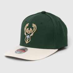 Mitchell&Ness șapcă din amestec de lână Milwaukee Bucks culoarea verde, cu imprimeu