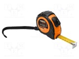 Ruletă de măsură NEO TOOLS 5m x 19mm, clasa II, oțel, cu mecanism de blocare și clemă