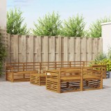 vidaXL Set de canapele de exterior 9 pcs natural Lemn Solid de Acacia 3373684
