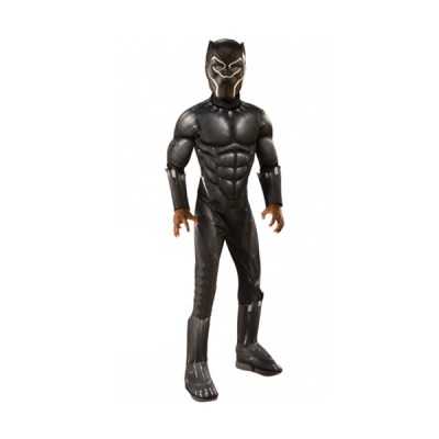 Costum cu muschi Black Panther Deluxe pentru baiat - Avengers 104-116 cm 4-6 ani foto