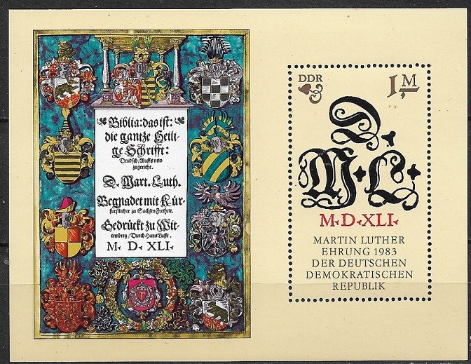 B1435 - Germania DDR 1983 - Martin Luther bloc, neuzat,perfecta