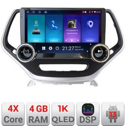 Navigatie Jeep Cherokee 2014-2019 Manual Kit-248 Edotec 4+64 10.5 inch Incell 1K android Wifi 5Ghz gps internet 32 CarStore Technology