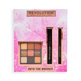 Makeup Revolution Into The Bronze - Set machiaj ochi, 3 produse