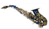 Saxofon Sopran curbat Karl Glaser Sopranina Albastru+clape Auriu BlueGold Saxophone Neuenkirchen-Germany