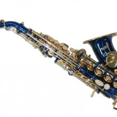 Saxofon Sopran curbat Karl Glaser Sopranina Albastru+clape Auriu BlueGold Saxophone Neuenkirchen-Germany