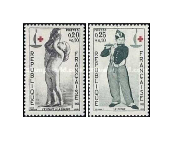 Franta 1963 - Crucea Rosie, serie neuzata