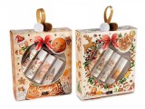 Set cadou Craciun 8 balsamuri, 2 scruburi buze cm 12,5 x 4 x 17 H