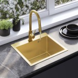 Chiuvetă inox Leo 50 BRUSH GOLD