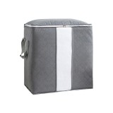 Husa de Depozitare, Intrebuintare Multipla, Pliabila, cu Fermoar Bidirectional si Fereastra Laterala Transparenta, Lavabila, 50x48x28 cm, Gri