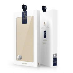 Husa Samsung A51 5G, Flip / Book, Stand si Buzunar Card, DUX DUCIS, Piele Ecologica, Gold foto