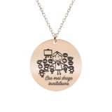 Colier Argint 925 Placat Aur Roz Personalizat Teacher Educatoare Invatatoare Cadou Bijuterie Unicat