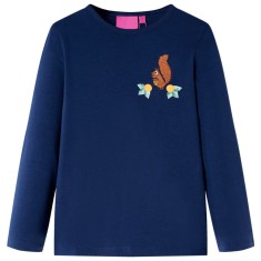 Tricou de copii cu m&amp;acirc;neci lungi, bleumarin, 140 foto