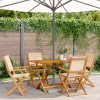 VidaXL Set mobilier de grădină 5 piese textil bej/lemn masiv 3281703
