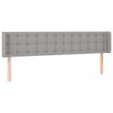 Cumpara ieftin Tablie de pat cu aripioare gri deschis 203x16x78/88 cm textil