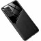 Husa Piele OEM LENS pentru Samsung Galaxy A71 A715, cu spate din sticla, Neagra