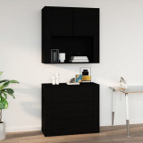 VidaXL Dulap de perete, negru, 80x33x80 cm, lemn prelucrat