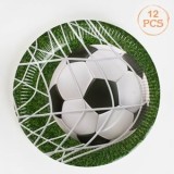 Farfurii Petrecere Din Hartie Temă Fotbal &ndash; Set de 12 Bucăți, CMCLASS