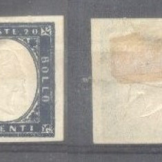 Italy Sardinia 1855 Definitives King Viktor Emanuel II 20c blue MH AM.488