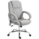 HOMCOM Scaun de Birou Masaj Vibrant și &Icirc;ncălzitor cu Suport pentru Picioare, Scaun Reclinabil 135&deg; de Birou &icirc;n Velluto cu Brațe și &Icirc;nălțime Reglabilă