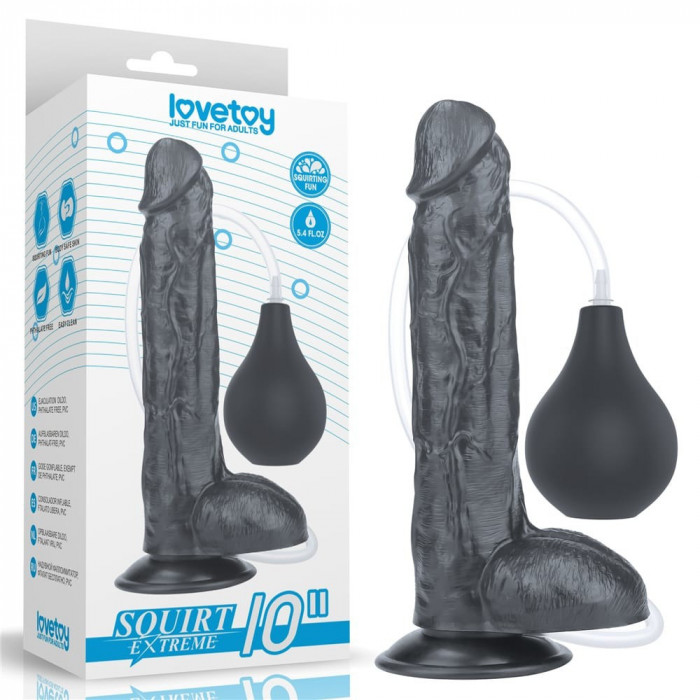 Ejaculare Extremă - Dildo Realistic cu Ejaculare Negru 25.5 cm